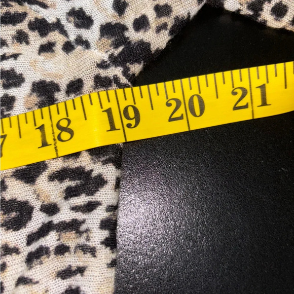 Chico’s Cardigan Women 0 XS Animal Print Open Front Waterfall Oversized Popular - Picture 3 of 10